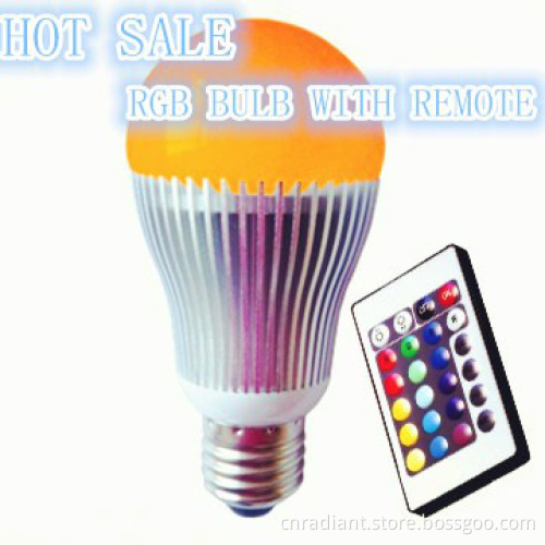 color changing rgb led bulb light with IR remote control,E27/E26/B22
